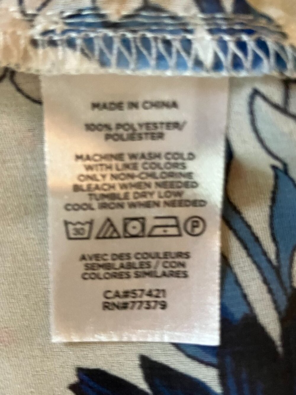 Ann Taylor Kimono, Size XS/S, White/Black/Blue Floral - Picture 4 of 4